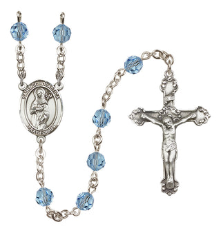 Sterling Silver 6mm Saint Scholastica  Engraved Catholic Rosaries