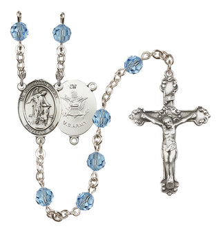 Sterling Silver 6mm Guardian Angel / Army Rosary