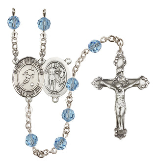 Sterling Silver 6mm Saint Sebastian/Soccer Rosary