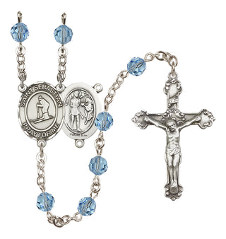 Sterling Silver 6mm Saint Sebastian/Skiing Rosary