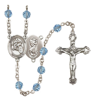 Sterling Silver 6mm Saint Christopher/Motorcycle Rosary
