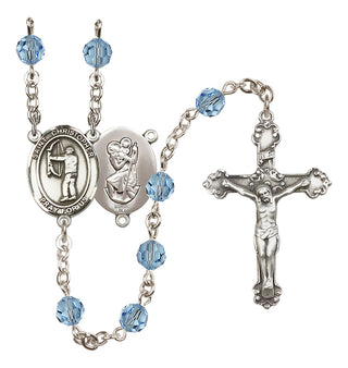 Sterling Silver 6mm Saint Christopher/Archery Rosary