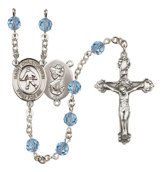 Sterling Silver 6mm Saint Christopher / Field Hockey Rosary