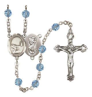Sterling Silver 6mm Saint Christopher / Fishing Rosary