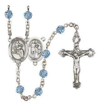 Sterling Silver 6mm Saint Sebastian / Motorcycle Rosary