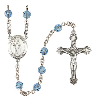 Sterling Silver 6mm Saint Columbkille  Engraved Catholic Rosaries