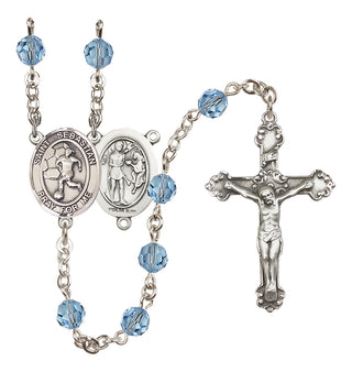 Sterling Silver 6mm Saint Sebastian/Soccer-Women Rosary