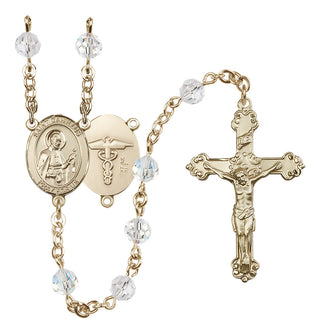 14kt Gold Filled 6mm Saint Camillus of Lellis / Nurse Rosary