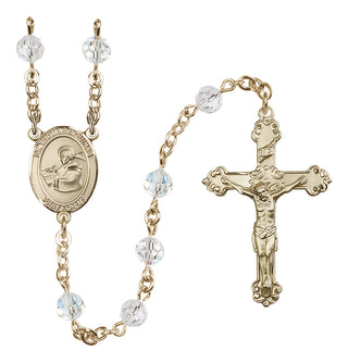 14kt Gold Filled 6mm Saint Thomas Aquinas  Engraved Catholic Rosaries