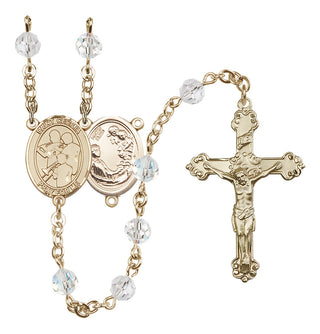 14 Karat Gold-Filled 6mm Austrian Crystal Saint Cecilia / Marching Band Rosary in Crystal
