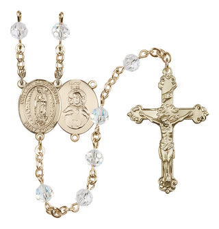 14 Karat Gold-Filled 6mm Austrian Crystal Our Lady of Guadalupe Rosary in Crystal