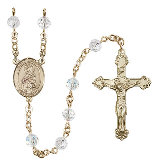 14 Karat Gold-Filled 6mm Austrian Crystal Saint Matilda Rosary in Crystal