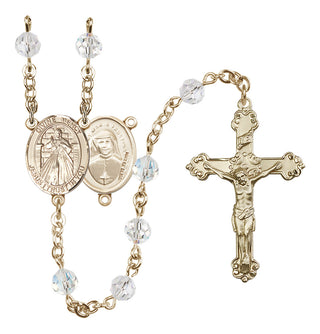 14 Karat Gold-Filled 6mm Austrian Crystal Divine Mercy Rosary in Crystal