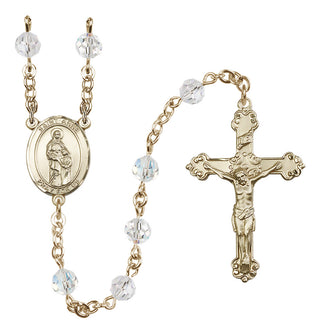 14 Karat Gold-Filled 6mm Austrian Crystal Saint Anne Rosary in Crystal