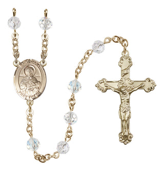 14 Karat Gold-Filled 6mm Austrian Crystal Saint Daria Rosary in Crystal