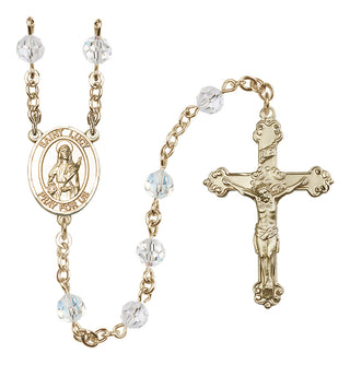 14 Karat Gold-Filled 6mm Austrian Crystal Saint Lucy Rosary in Crystal
