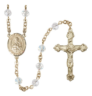 14 Karat Gold-Filled 6mm Austrian Crystal Saint Fidelis Rosary in Crystal
