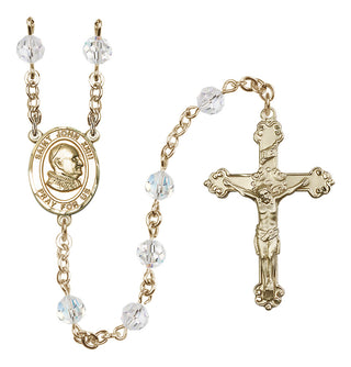 14 Karat Gold-Filled 6mm Austrian Crystal Saint John Xxiii Rosary in Crystal
