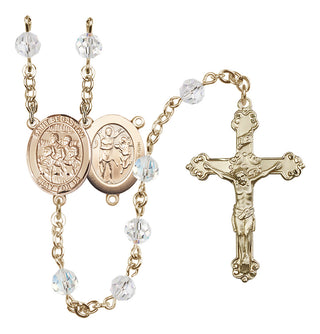 14 Karat Gold-Filled 6mm Austrian Crystal Saint Sebastian / Choir Rosary in Crystal