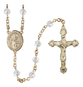 14 Karat Gold 6mm Austrian Crystal San Juan de la Cruz Rosary in Crystal