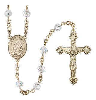 14 Karat Gold 6mm Austrian Crystal Saint Madeline Sophie Barat Rosary in Crystal