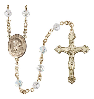 14 Karat Gold 6mm Austrian Crystal Saint Peter Canisius Rosary in Crystal