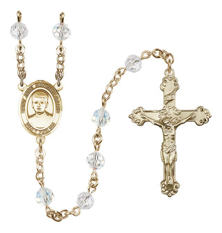 14 Karat Gold 6mm Austrian Crystal Saint Jose Sanchez del Rio Rosary in Crystal