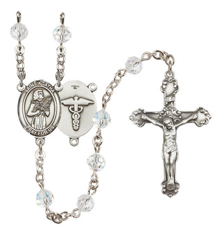 Sterling Silver 6mm Austrian Crystal Saint Agatha / Nurse Rosary in Crystal