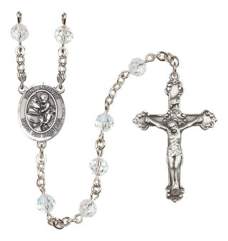 Sterling Silver 6mm Austrian Crystal San Antonio Rosary in Crystal