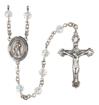 Sterling Silver 6mm Santa Barbara  Engraved Catholic Rosaries