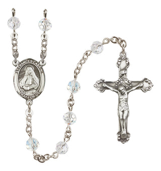 Sterling Silver 6mm Saint Frances Cabrini  Engraved Catholic Rosaries