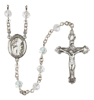 Sterling Silver 6mm Austrian Crystal Saint Brendan the Navigator Rosary in Crystal