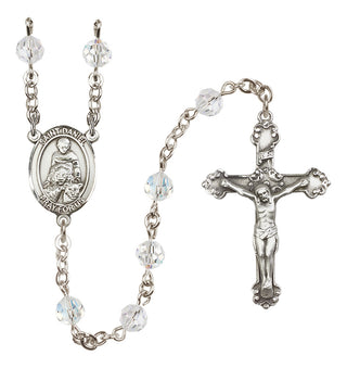 Sterling Silver 6mm Austrian Crystal Saint Daniel Rosary in Crystal