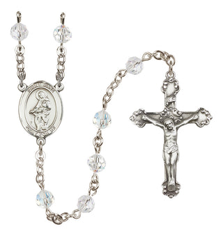 Sterling Silver 6mm Austrian Crystal Saint Jane of Valois Rosary in Crystal