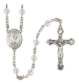 Sterling Silver 6mm Austrian Crystal Saint Helen Rosary in Crystal