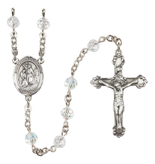Sterling Silver 6mm Austrian Crystal Saint John the Baptist Rosary in Crystal