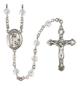 Sterling Silver 6mm Austrian Crystal Saint Kilian Rosary in Crystal