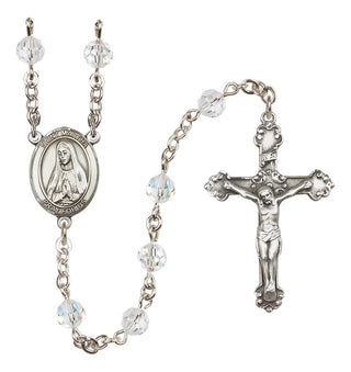 Sterling Silver 6mm Austrian Crystal Saint Martha Rosary in Crystal
