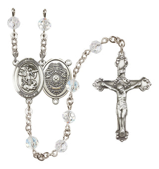 Sterling Silver 6mm Saint Michael the Archangel/Policeman Rosary