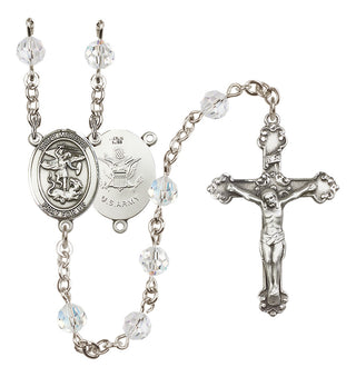 Sterling Silver 6mm Saint Michael / Army Rosary