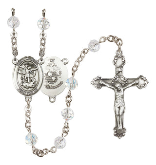 Sterling Silver 6mm Saint Michael / Marines Rosary