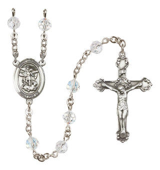 Sterling Silver 6mm Saint Michael the Archangel  Engraved Catholic Rosaries