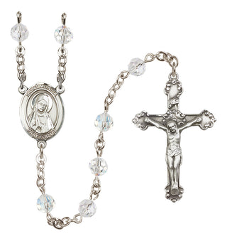 Sterling Silver 6mm Austrian Crystal Saint Monica Rosary in Crystal