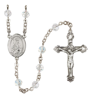Sterling Silver 6mm Austrian Crystal Saint Louis Rosary in Crystal