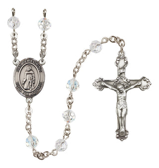 Sterling Silver 6mm Austrian Crystal San Peregrino Rosary in Crystal