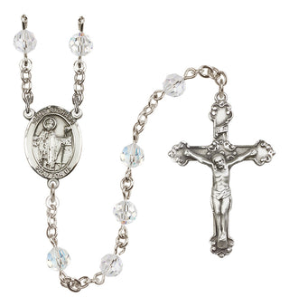 Sterling Silver 6mm Austrian Crystal Saint Richard Rosary in Crystal