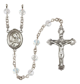 Sterling Silver 6mm Austrian Crystal Saint Rose of Lima Rosary in Crystal