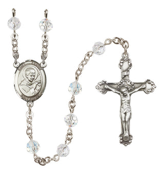 Sterling Silver 6mm Saint Robert Bellarmine  Engraved Catholic Rosaries