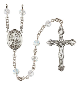 Sterling Silver 6mm Austrian Crystal Saint Sarah Rosary in Crystal
