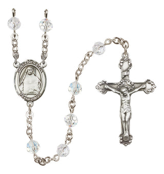 Sterling Silver 6mm Austrian Crystal Saint Edith Stein Rosary in Crystal
